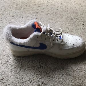 Faux fur Air Force ones rare edition these are so incredibly cute on 💕